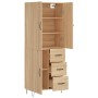 Aparador alto madera contrachapada color roble 69,5x34x180 cm de vidaXL, Aparadores - Ref: Foro24-3198092, Precio: 166,99 €, ...