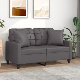 2-seater sofa with gray synthetic leather cushions 120 cm by vidaXL, Sofas - Ref: Foro24-3200800, Price: 203,44 €, Discount: %