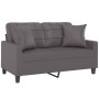 Sofá de 2 plazas con cojines cuero sintético gris 120 cm de vidaXL, Sofás - Ref: Foro24-3200800, Precio: 203,44 €, Descuento: %