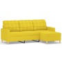 Sofá de 3 plazas con taburete de tela amarillo claro 180 cm de vidaXL, Sofás - Ref: Foro24-3201006, Precio: 318,73 €, Descuen...