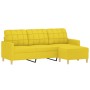 Sofá de 3 plazas con taburete de tela amarillo claro 180 cm de vidaXL, Sofás - Ref: Foro24-3201006, Precio: 295,99 €, Descuen...