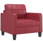 Sillón con taburete cuero sintético rojo tinto 60 cm de vidaXL, Sofás - Ref: Foro24-3201012, Precio: 215,30 €, Descuento: %