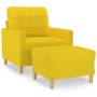 Sillón con taburete tela amarillo claro 60 cm de vidaXL, Sofás - Ref: Foro24-3200998, Precio: 187,15 €, Descuento: %