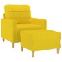 Sillón con taburete tela amarillo claro 60 cm de vidaXL, Sofás - Ref: Foro24-3200998, Precio: 187,15 €, Descuento: %