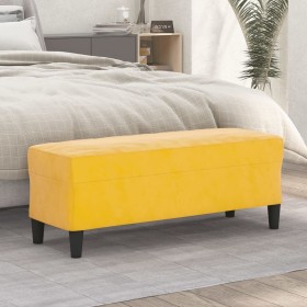 Yellow velvet bench 100x35x41 cm by vidaXL, Banks - Ref: Foro24-349427, Price: 65,26 €, Discount: %