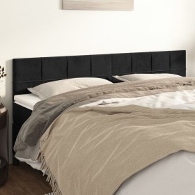 Cabeceros 2 unidades de terciopelo negro 100x5x78/88 cm de vidaXL, Cabeceros y pies de cama - Ref: Foro24-346098, Precio: 67,...