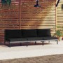 3-piece garden sofas with semicircular synthetic rattan cushions by vidaXL, Modular outdoor sofas - Ref: Foro24-318603, Price...