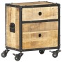 Mesita de noche de madera de mango rugosa 40x30x50 cm de vidaXL, Mesitas de noche - Ref: Foro24-286379, Precio: 132,20 €, Des...