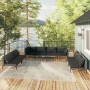 Gartensofa-Set 8-teilig mit dunkelgrauen synthetischen Rattankissen von vidaXL, Gartensets - Ref: Foro24-3099828, Preis: 647,...