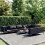 Gartensofas 9-teilig und Kissen dunkelgraues synthetisches Rattan von vidaXL, Gartensets - Ref: Foro24-3099863, Preis: 743,63...