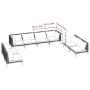 Gartensofa-Set 8-teilig mit dunkelgrauen synthetischen Rattankissen von vidaXL, Gartensets - Ref: Foro24-3099828, Preis: 647,...