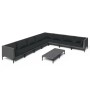 Gartensofas 9-teilig und Kissen dunkelgraues synthetisches Rattan von vidaXL, Gartensets - Ref: Foro24-3099849, Preis: 743,63...