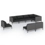 Gartensofa-Set 8-teilig mit dunkelgrauen synthetischen Rattankissen von vidaXL, Gartensets - Ref: Foro24-3099868, Preis: 669,...