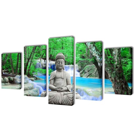 Decorative set of canvases for the Buddha model wall, 200 x 100 cm by vidaXL, Posters, prints and visual art - Ref: Foro24-24...