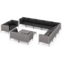 Muebles de jardín 13 pzas y cojines ratán sintético gris oscuro de vidaXL, Conjuntos de jardín - Ref: Foro24-3099905, Precio:...