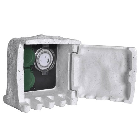 Synthetic stone garden socket with timer by vidaXL, wall sockets - Ref: Foro24-41230, Price: 53,77 €, Discount: %