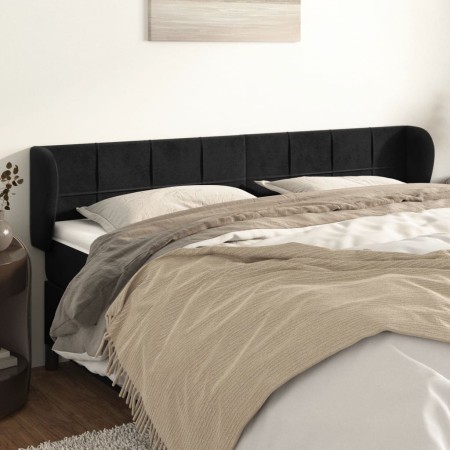 Cabecero de terciopelo negro 203x23x78/88 cm de vidaXL, Cabeceros y pies de cama - Ref: Foro24-3117212, Precio: 74,75 €, Desc...