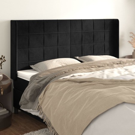 Cabecero con orejas de terciopelo negro 203x16x118/128 cm de vidaXL, Cabeceros y pies de cama - Ref: Foro24-3119648, Precio: ...