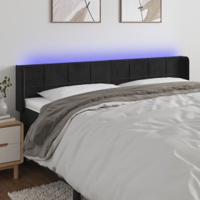 Black velvet headboard with LED 203x16x78/88 cm by vidaXL, Headboards and footboards - Ref: Foro24-3123304, Price: 81,54 €, D...