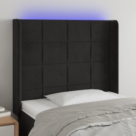 Black velvet headboard with LED 103x16x118/128 cm by vidaXL, Headboards and footboards - Ref: Foro24-3124092, Price: 94,99 €,...