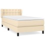 Cama box spring con colchón tela color crema 90x200 cm de vidaXL, Camas y somieres - Ref: Foro24-3126538, Precio: 324,62 €, D...