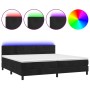 Cama box spring colchón y LED terciopelo negro 200x200 cm de vidaXL, Camas y somieres - Ref: Foro24-3134425, Precio: 574,04 €...