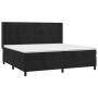 Cama box spring colchón y LED terciopelo negro 200x200 cm de vidaXL, Camas y somieres - Ref: Foro24-3139585, Precio: 657,99 €...