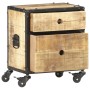 Mesita de noche de madera de mango rugosa 40x30x50 cm de vidaXL, Mesitas de noche - Ref: Foro24-286379, Precio: 132,20 €, Des...