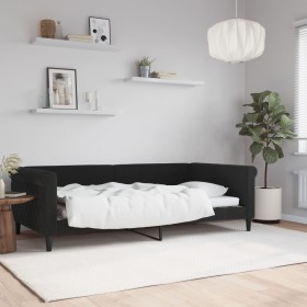 Sofá cama terciopelo negro 100x200 cm de vidaXL, Camas y somieres - Ref: Foro24-354255, Precio: 223,84 €, Descuento: %