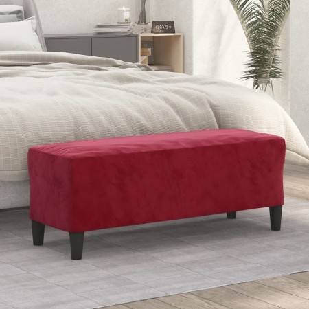 Red wine red velvet bench 100x35x41 cm by vidaXL, Banks - Ref: Foro24-349425, Price: 65,26 €, Discount: %