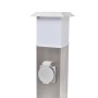 Columna con enchufes de jardín con lámpara acero inoxidable de vidaXL, Enchufes de pared - Ref: Foro24-41238, Precio: 63,21 €...