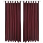 2 cortinas micro-satinadas con trabillas color burdeos, 140 x 245 cm de vidaXL, Cortinas y visillos - Ref: Foro24-130364, Pre...