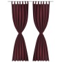 2 burgundy-colored micro-satin curtains with tabs, 140 x 245 cm by vidaXL, Curtains and curtains - Ref: Foro24-130364, Price:...