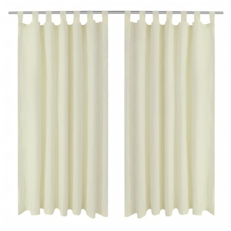 2 cortinas micro-satinadas con trabillas 140 x 245 cm de vidaXL, Cortinas y visillos - Ref: Foro24-130358, Precio: 28,99 €, D...