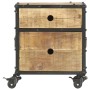 Mesita de noche de madera de mango rugosa 40x30x50 cm de vidaXL, Mesitas de noche - Ref: Foro24-286379, Precio: 132,20 €, Des...