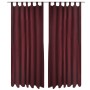 2 burgundy-colored micro-satin curtains with tabs, 140 x 175 cm by vidaXL, Curtains and curtains - Ref: Foro24-130362, Price:...