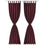 2 burgundy-colored micro-satin curtains with tabs, 140 x 175 cm by vidaXL, Curtains and curtains - Ref: Foro24-130362, Price:...