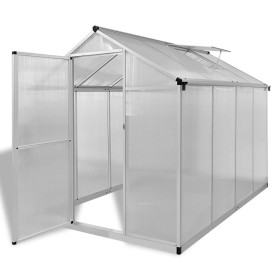 Invernadero de aluminio reforzado con marco base 4,6 m² de vidaXL, Invernaderos - Ref: Foro24-41317, Precio: 334,99 €, Descue...