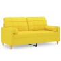 2-seater sofa with light yellow fabric cushions, 140 cm by vidaXL, Sofas - Ref: Foro24-3200787, Price: 254,91 €, Discount: %