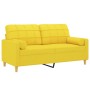 Sofá de 2 plazas con cojines tela amarillo claro 140 cm de vidaXL, Sofás - Ref: Foro24-3200787, Precio: 241,42 €, Descuento: %