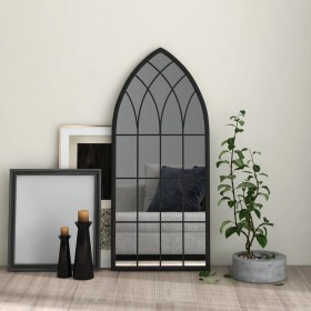 Black iron mirror for indoor use 100x45 cm by vidaXL, Mirrors - Ref: Foro24-3093512, Price: 98,86 €, Discount: %