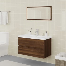 Set de muebles de baño madera contrachapada marrón roble de vidaXL, Muebles de baño - Ref: Foro24-3120350, Precio: 218,07 €, ...