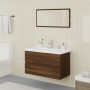 Set de muebles de baño madera contrachapada marrón roble de vidaXL, Muebles de baño - Ref: Foro24-3120350, Precio: 222,46 €, ...