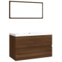 Set de muebles de baño madera contrachapada marrón roble de vidaXL, Muebles de baño - Ref: Foro24-3120350, Precio: 222,46 €, ...