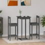 3-teiliges Bar-Set aus massivem grauem Kiefernholz von vidaXL, Möbelsets für Küchen und Esszimmer - Ref: Foro24-3124734, Prei...