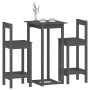 3-teiliges Bar-Set aus massivem grauem Kiefernholz von vidaXL, Möbelsets für Küchen und Esszimmer - Ref: Foro24-3124734, Prei...