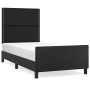 Bed frame with headboard black synthetic leather 90x200 cm by vidaXL, Beds and slatted bases - Ref: Foro24-3125488, Price: 14...