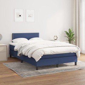 Box spring bed with blue fabric mattress 120x200 cm by vidaXL, Beds and slatted bases - Ref: Foro24-3139967, Price: 384,99 €,...