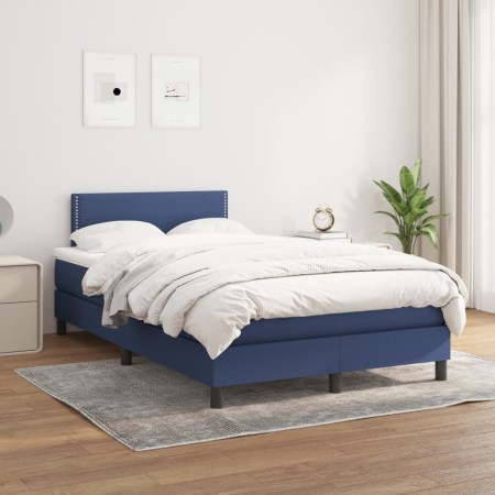 Boxspringbett mit blauer Stoffmatratze 120x200 cm von vidaXL, Betten und Lattenroste - Ref: Foro24-3139967, Preis: 380,09 €, ...