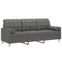 3-seater sofa with dark gray fabric cushions, 180 cm by vidaXL, Sofas - Ref: Foro24-3200791, Price: 278,54 €, Discount: %